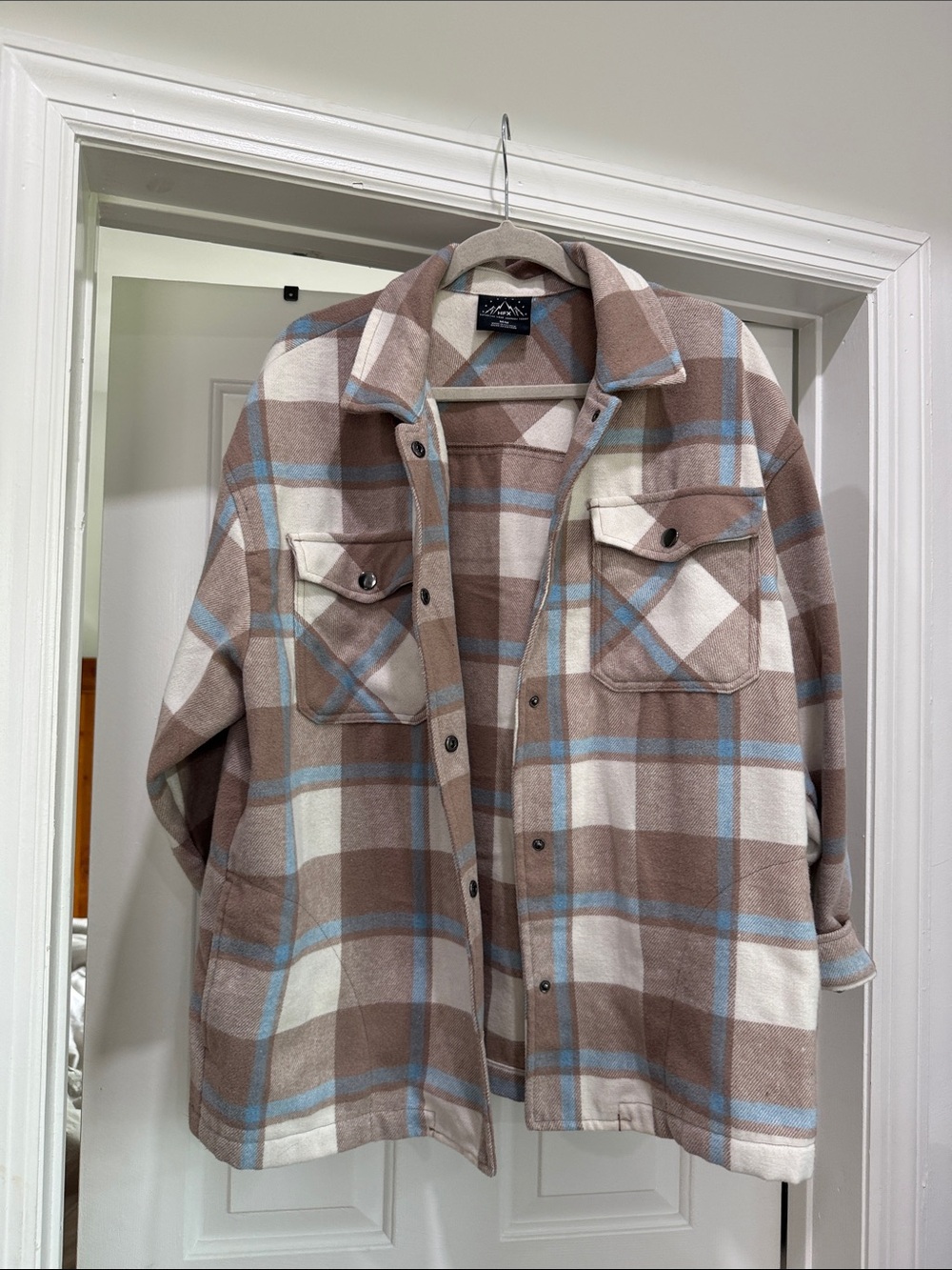 HFX flannel oversized shacket
